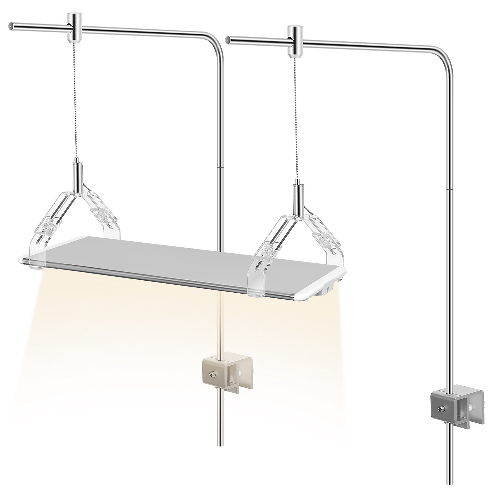 Aquarium Plant Holder - 2 Stück Aquarium-Lampenhalter, unterstützt Lichtaufhänger-Halterung, Aluminiumlegierungsgestelle,