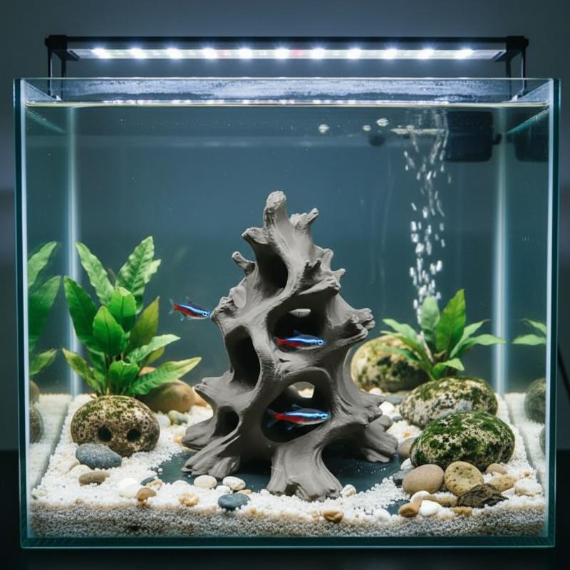 Aquarium Driftwood - Versteckte Mehrfachloch-Treibholz-Fischhöhle als Aquarium-Dekoration, Umweltfreundlich für