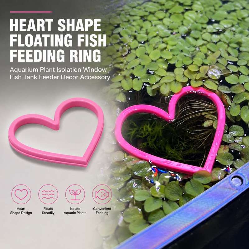 Aquarium Fertilizer - Herzförmiger Schwimmender Fischfutterring für Aquarien, Fischfutter-Zufuhrkreis-Zubehör