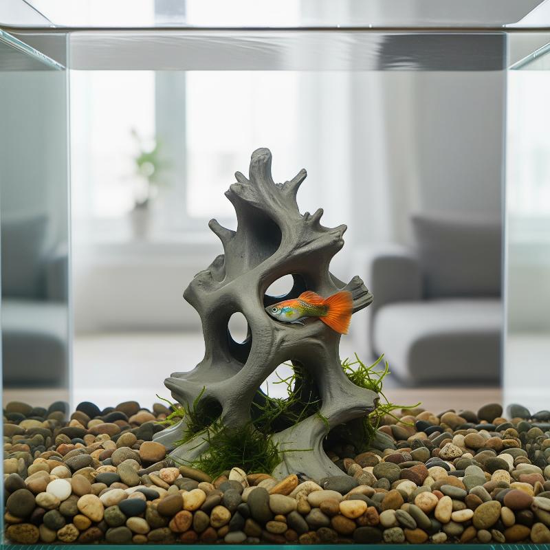 Aquarium Plant Substrate - Versteckte Mehrloch-Naturholz-Fischhöhle, Ornament, Sicher für Aquarium,